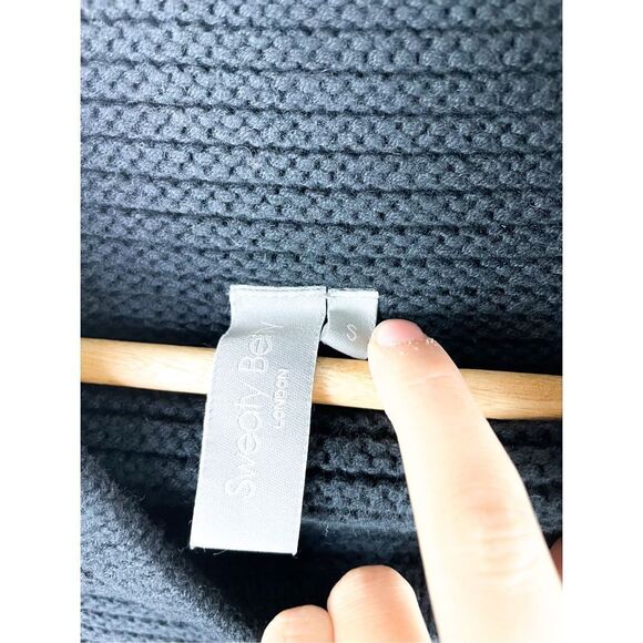 Sweaty Betty London Ribbed Cowl Neck‎ Black Wool and Cotton Blend Sweater Size S - Picture 4 of 9